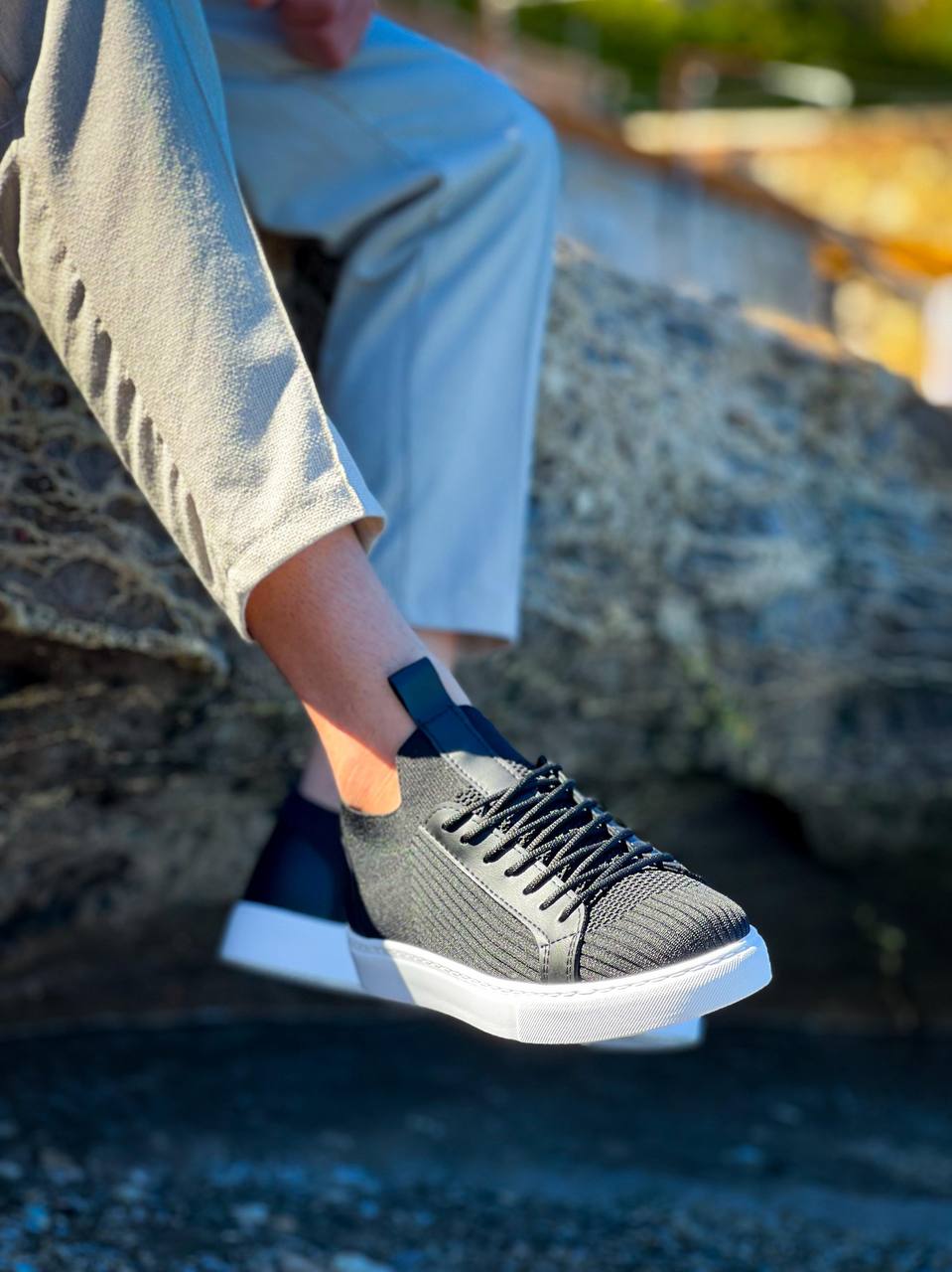 KB-112   Kuback Siyah Triko Bağcıklı  Günlük Erkek  Ayakkabı