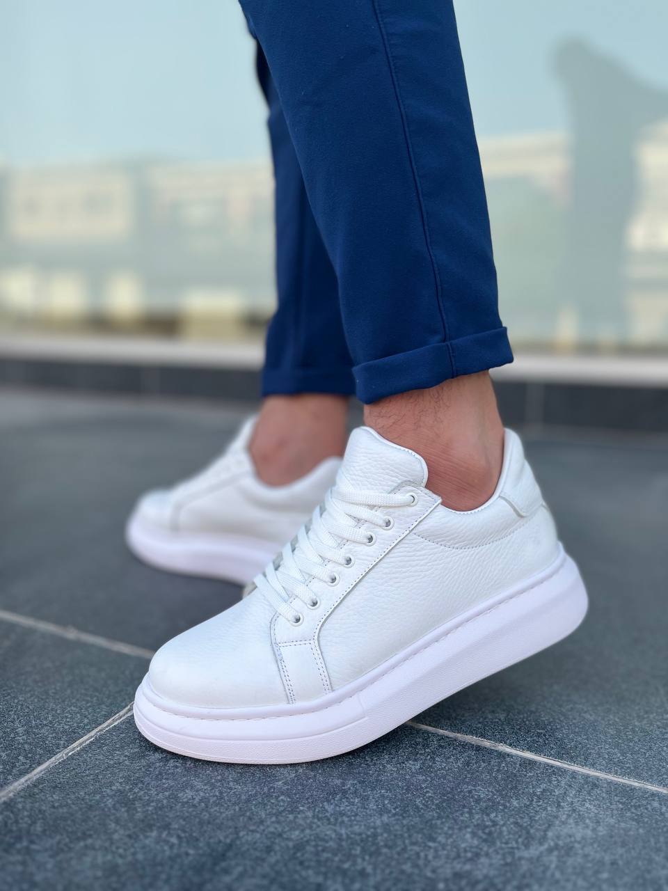 KB-DX46 Kuback Beyaz Deri Günlük Erkek Ayakkabı