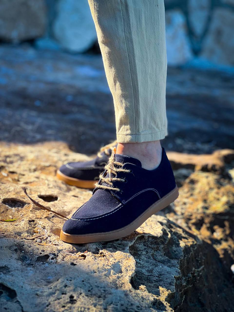 KB-X5 Kuback Lacivert  Süet Bağcıklı  Günlük Erkek Ayakkabı