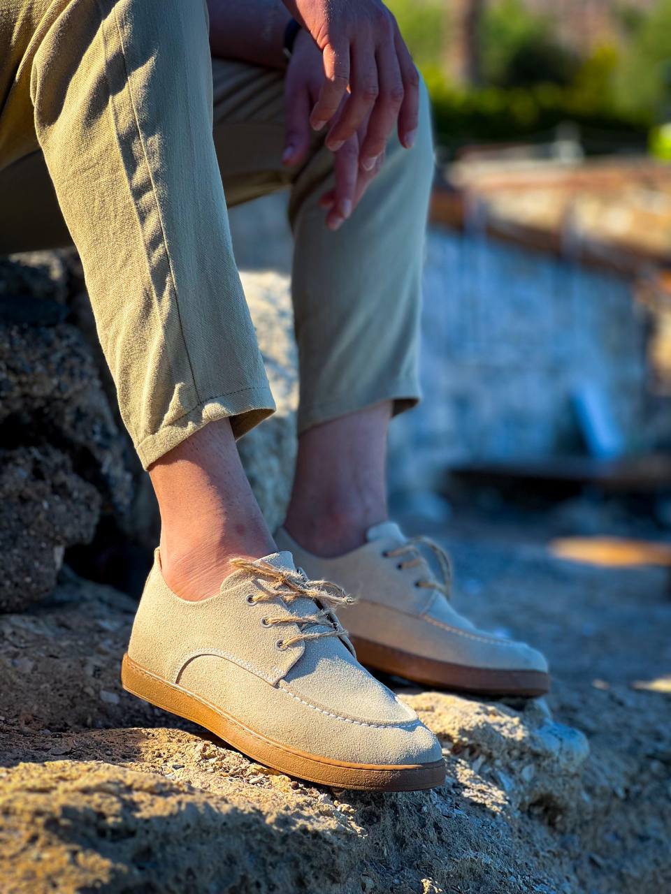 KB-X5 Kuback Bej  Süet Bağcıklı  Günlük Erkek Ayakkabı