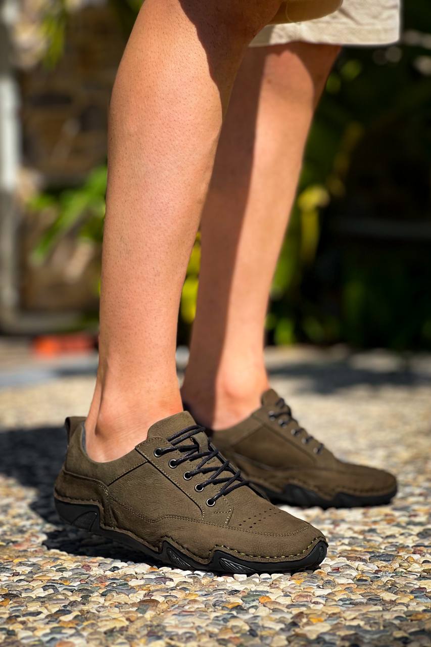 KBDX1 Kuback Haki Deri Günlük Erkek Ayakkabı