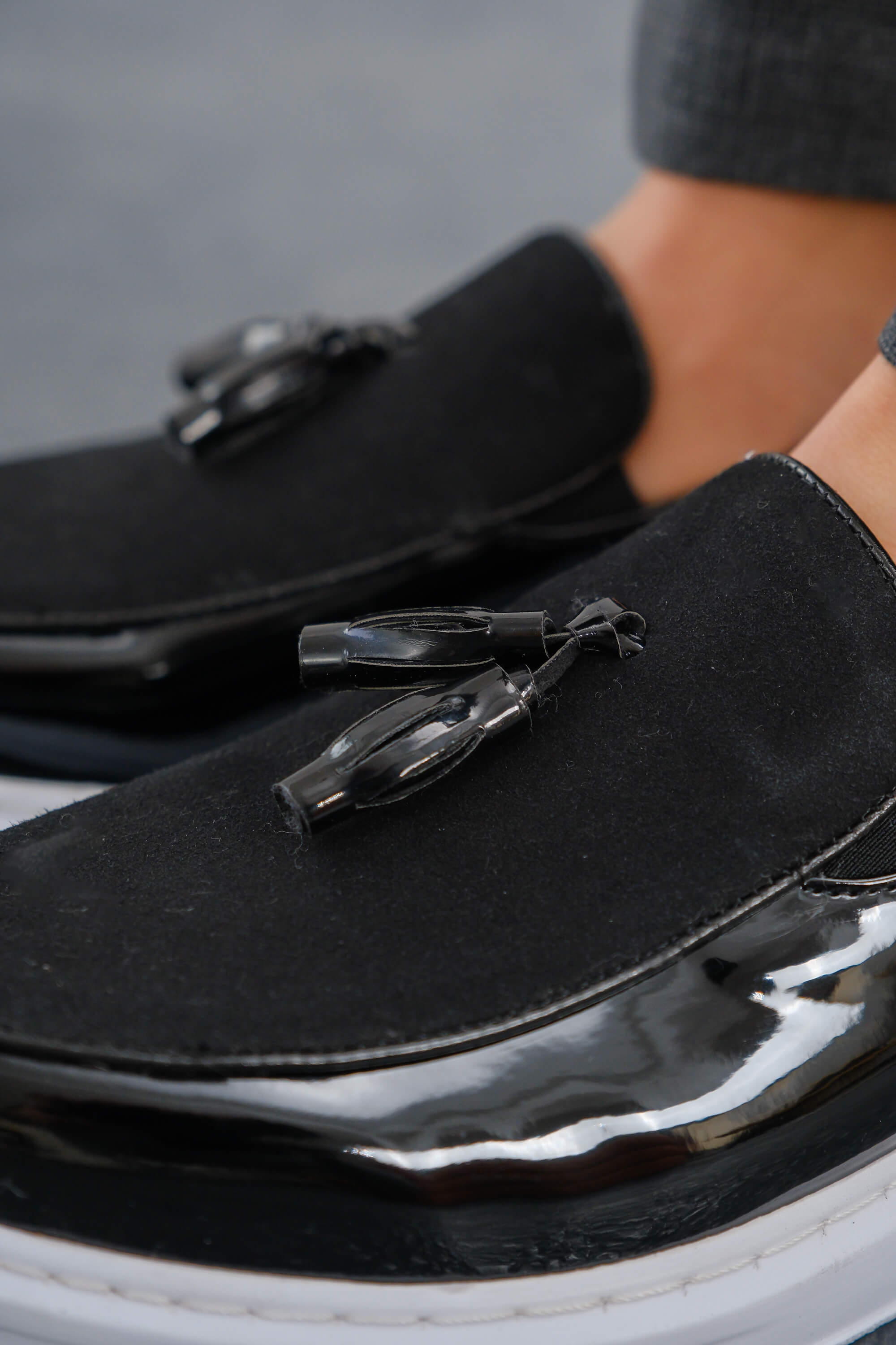 CH002 - RBT Loafer Verniciata Erkek Ayakkabı SIYAH