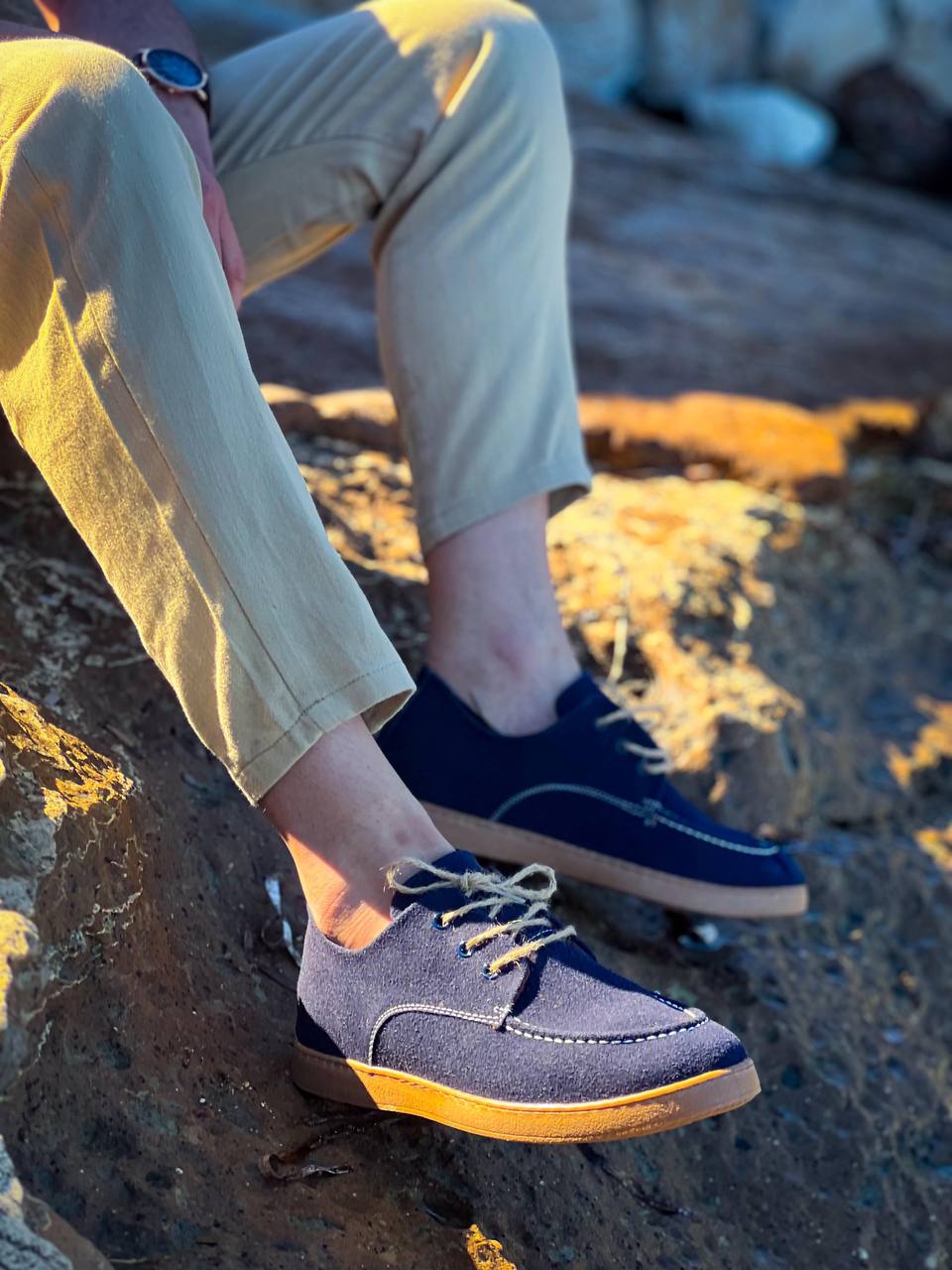 KB-X5 Kuback Lacivert  Süet Bağcıklı  Günlük Erkek Ayakkabı