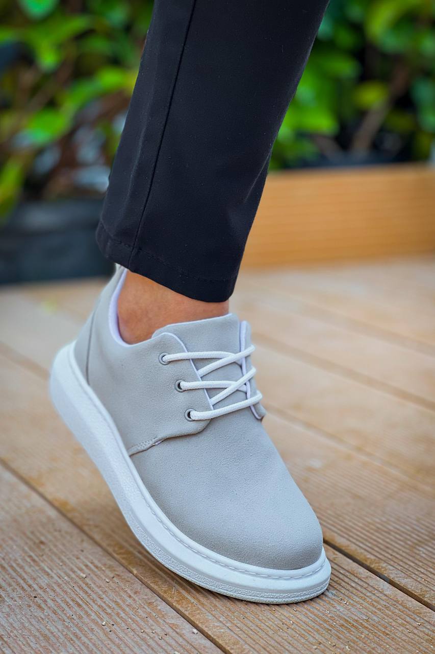 KB-003 Kuback Gri Süet Bağcıklı  Günlük Erkek Ayakkabı