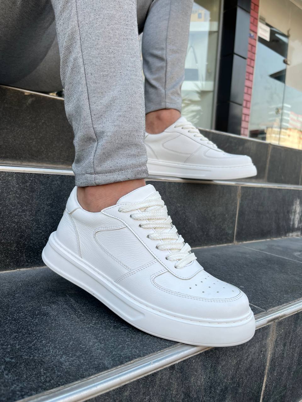 KB-DX8 Kuback Beyaz Deri Günlük Erkek Ayakkabı