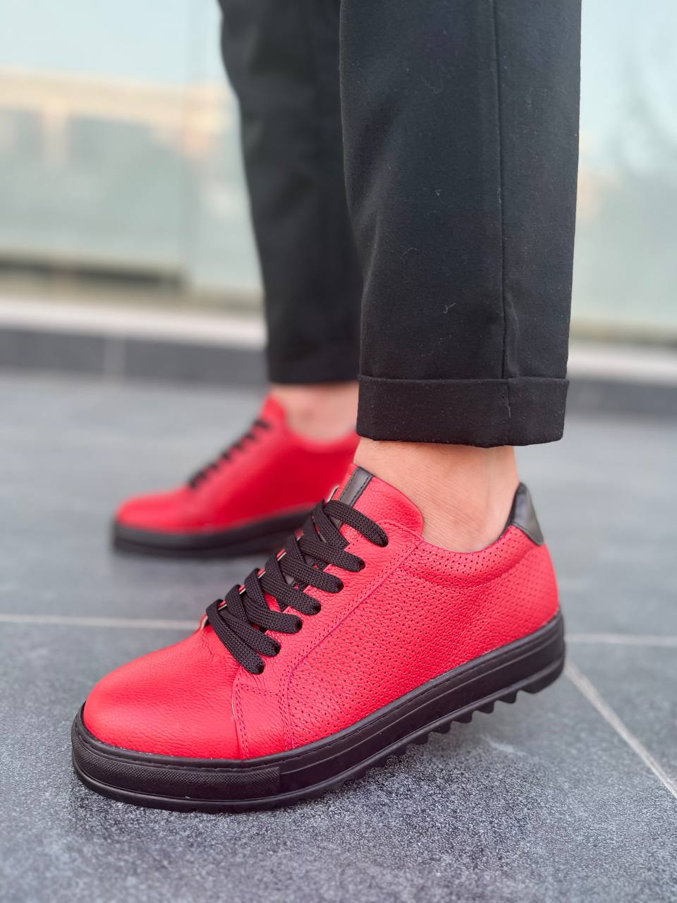 KB-DX2 Kuback Kırmızı Deri Günlük Erkek Ayakkabı