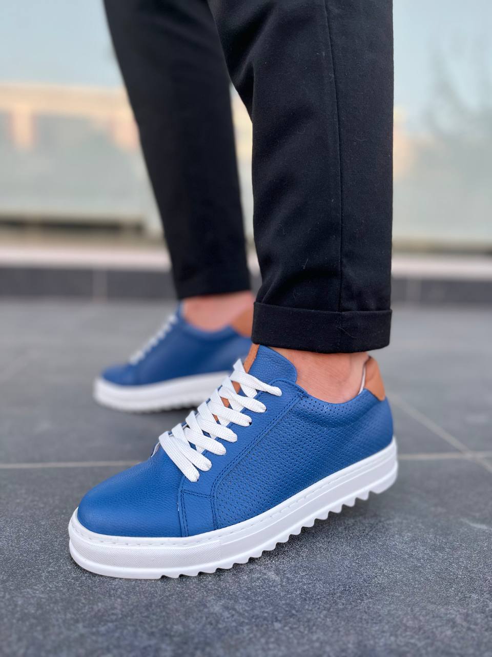 KB-DX2 Kuback Mavi Deri Günlük Erkek Ayakkabı