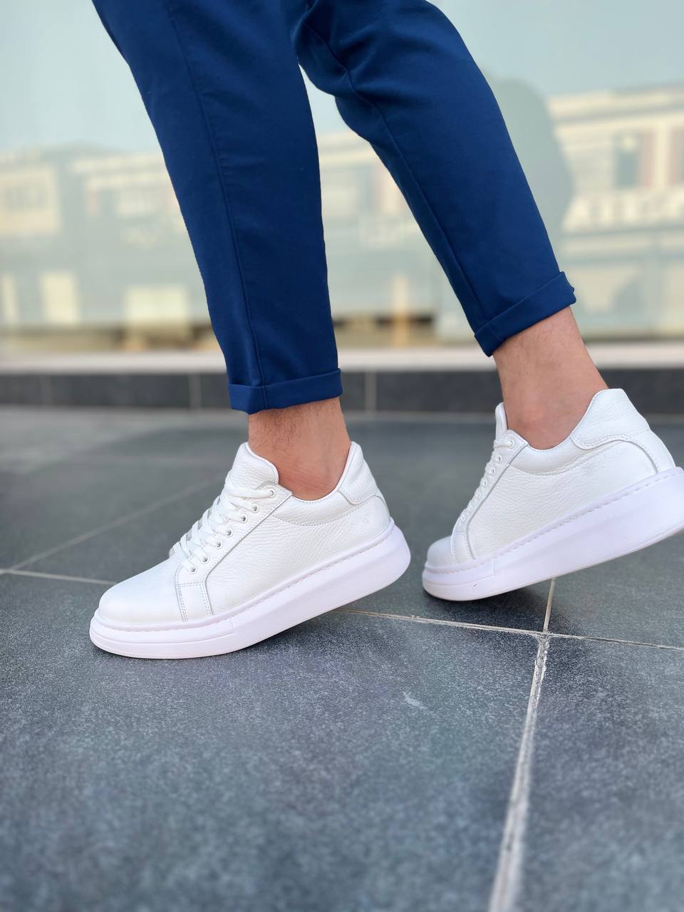 KB-DX46 Kuback Beyaz Deri Günlük Erkek Ayakkabı