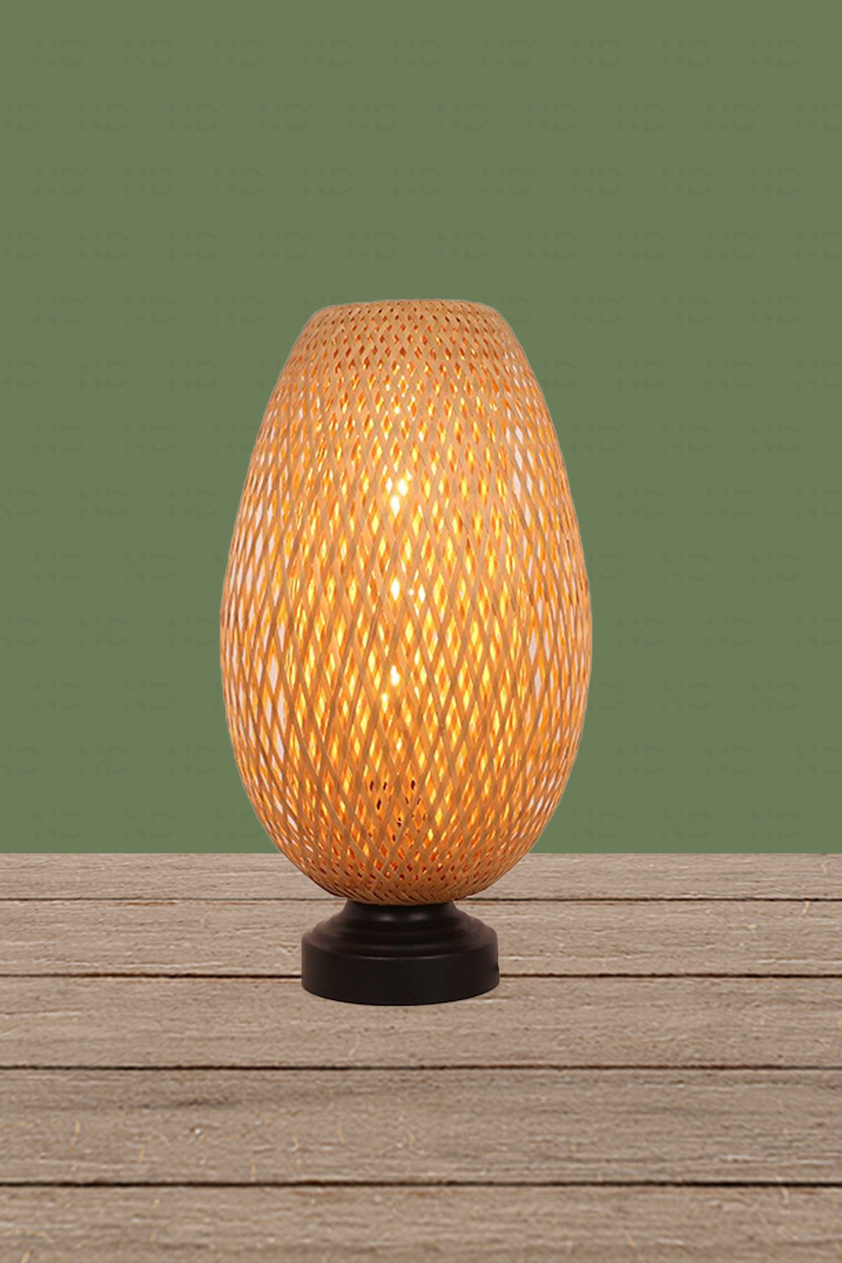 Boja Bambu Abajur, Masa Lambası 23x37x42 cm İskandinav, Modern, Bohem, Rattan, Aydınlatma