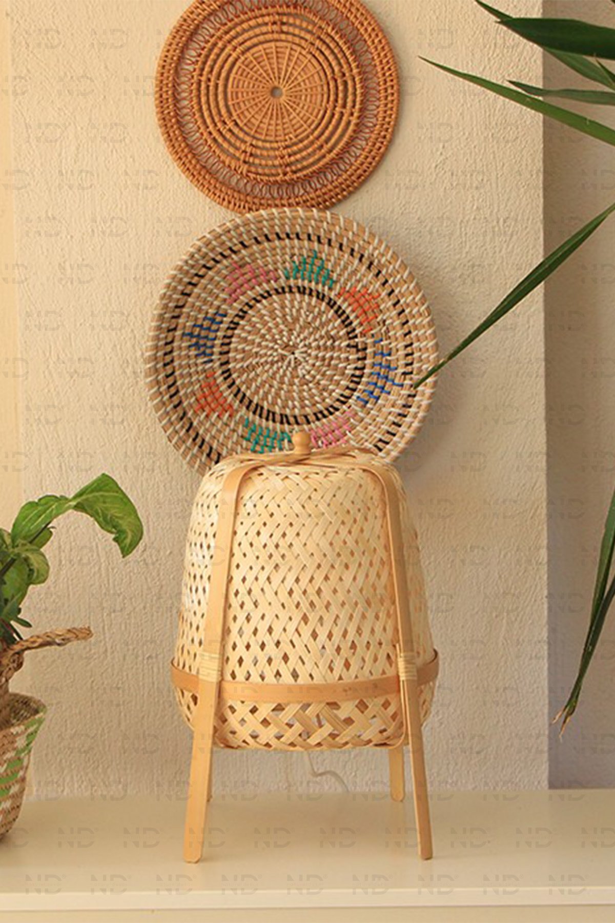 Knixhult Bohem Bambu Masa Lambası, Yer Lambası 35 CM - İskandinav, Modern, Rattan, Aydınlatma