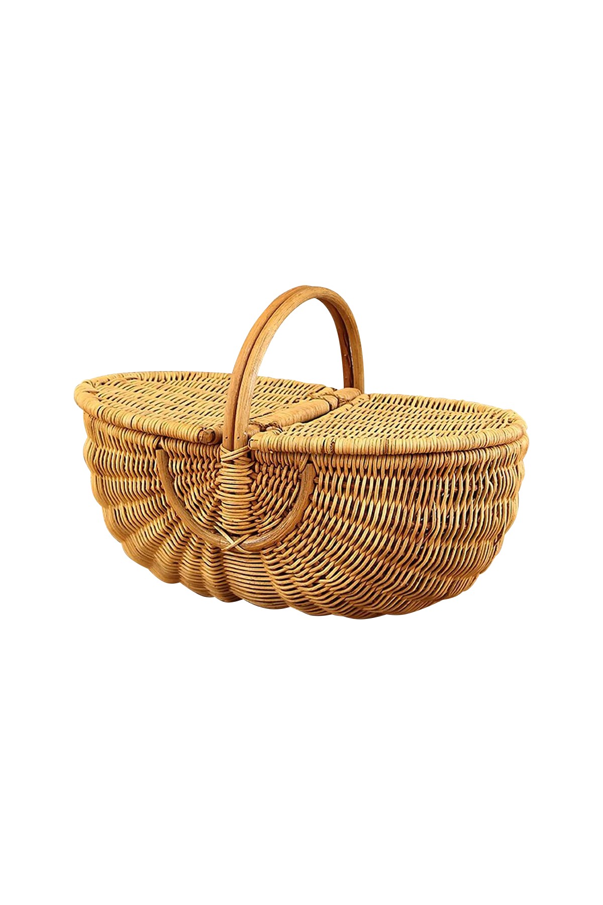 Bohem Large Boy Piknik Sepeti, Brunch Sepeti, Dekoratif Sepet, Iskandinav, Modern, Rattan