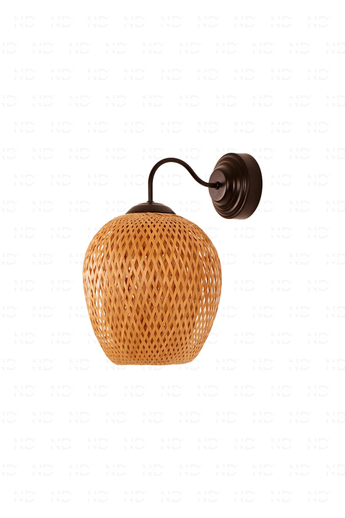 Boja Bambu Siyah Detay Aplik 25x25x40 cm İskandinav, Modern, Bohem, Rattan, Aydınlatma