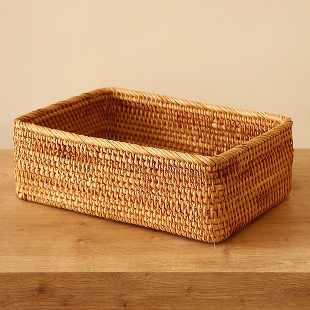 Bohem Saklama Kutusu 30x19x9 cm, Sepet, Peçetelik Iskandinav, Modern, Rattan