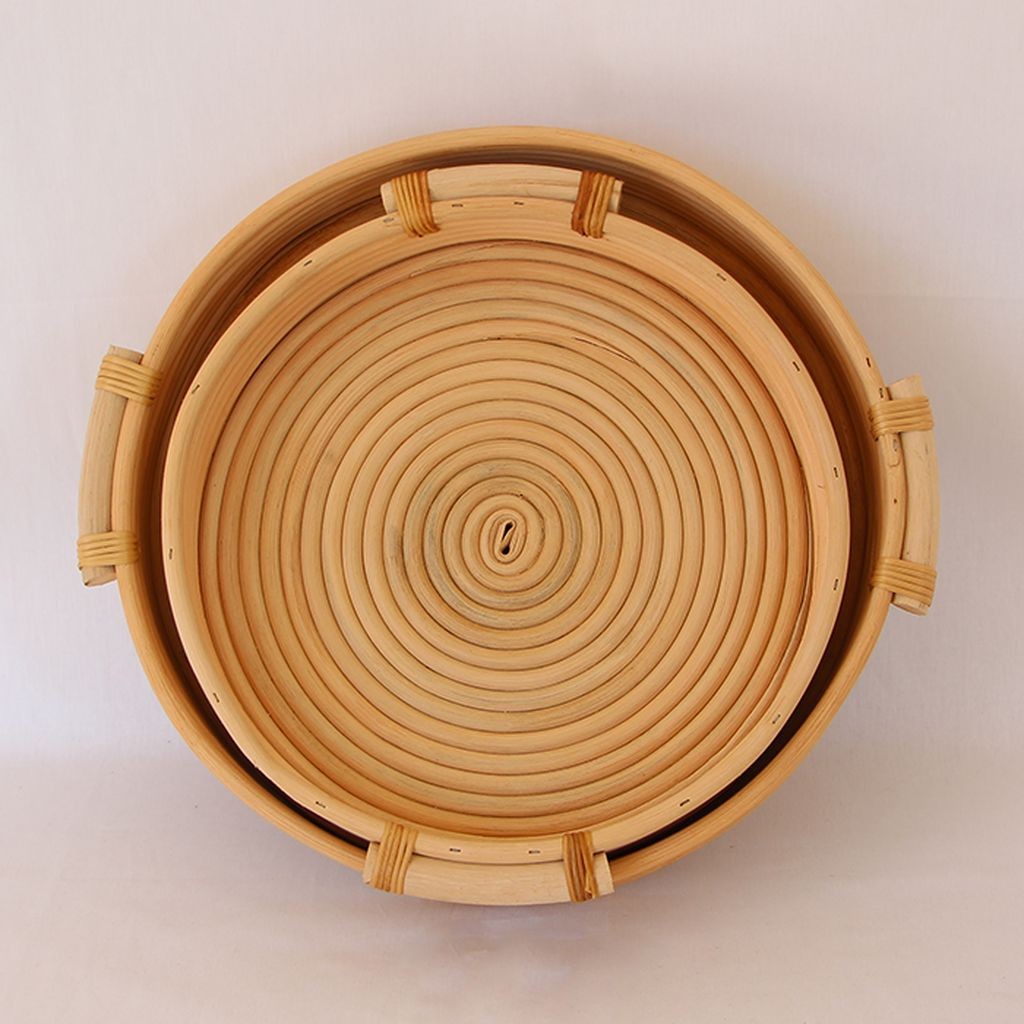 Bohem Rattan 2'li Tepsi Seti, Iskandinav, Modern