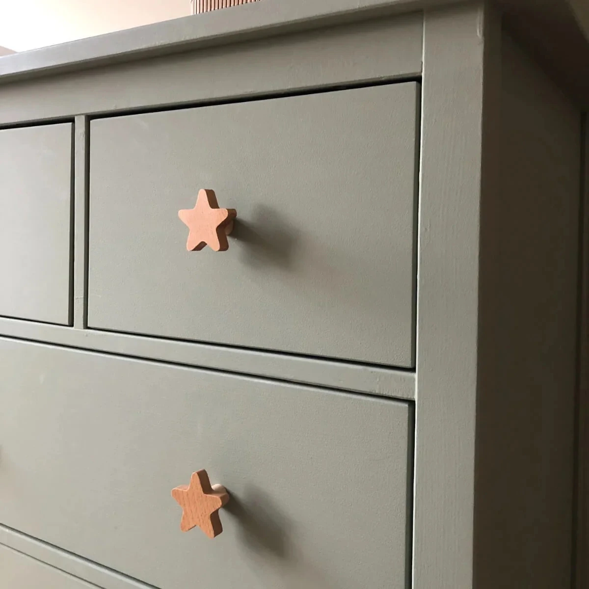 Ahşap Yıldız Kesim Kulp, Dolap Çekmece Kulpu, Bambu, Hasır, İskandinav, Bohem, Modern