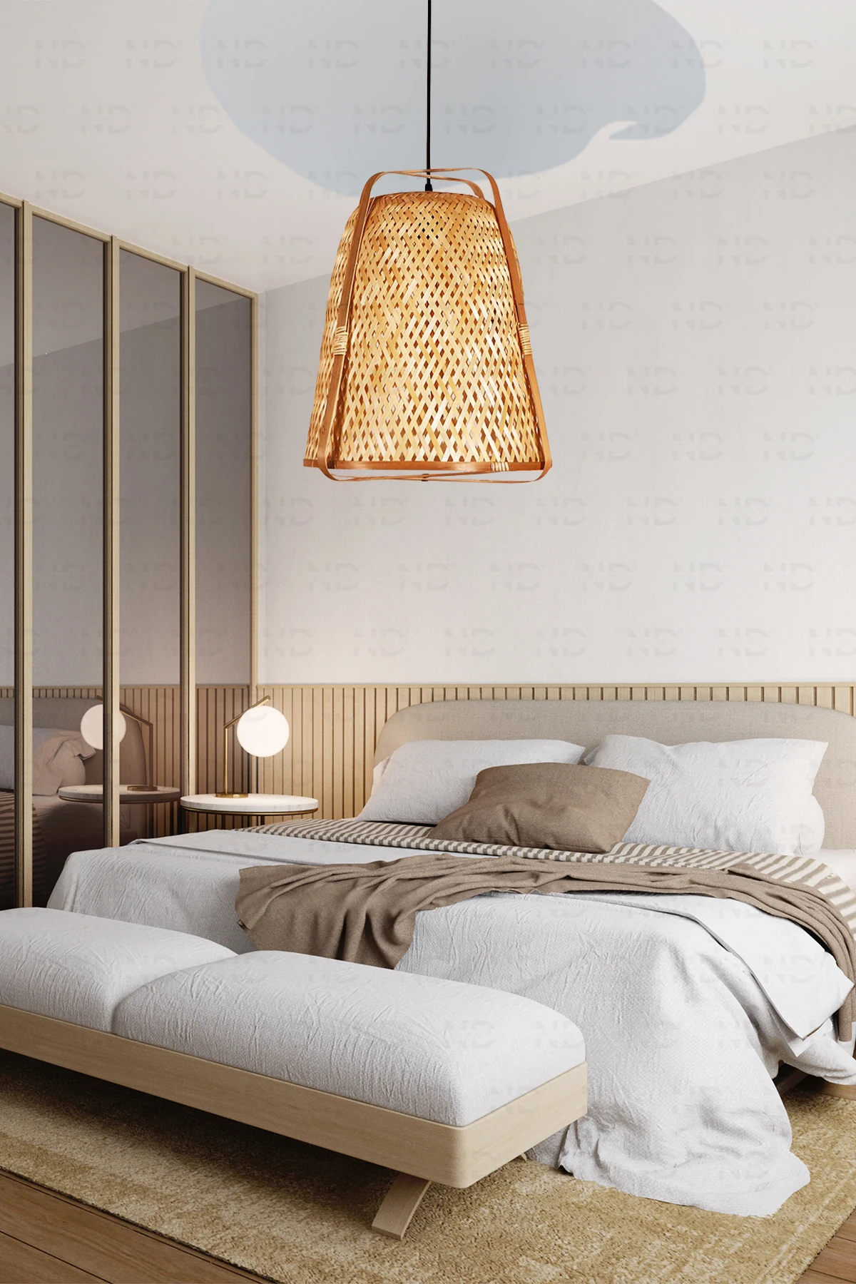 Knixhult Bohem Bambu Avize 39x48 cm - İskandinav, Modern, Rattan, Aydınlatma