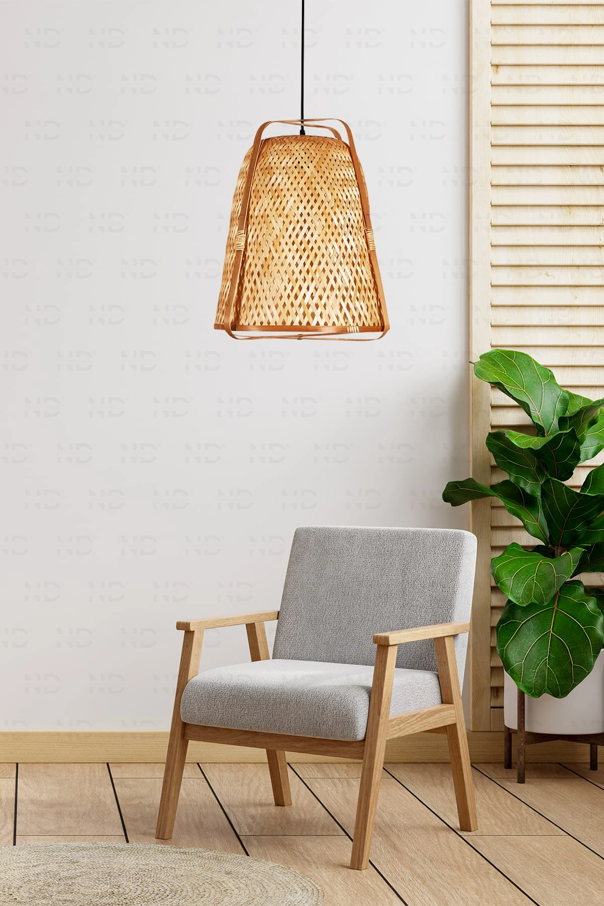 Knixhult Bohem Bambu Avize 39x48 cm - İskandinav, Modern, Rattan, Aydınlatma