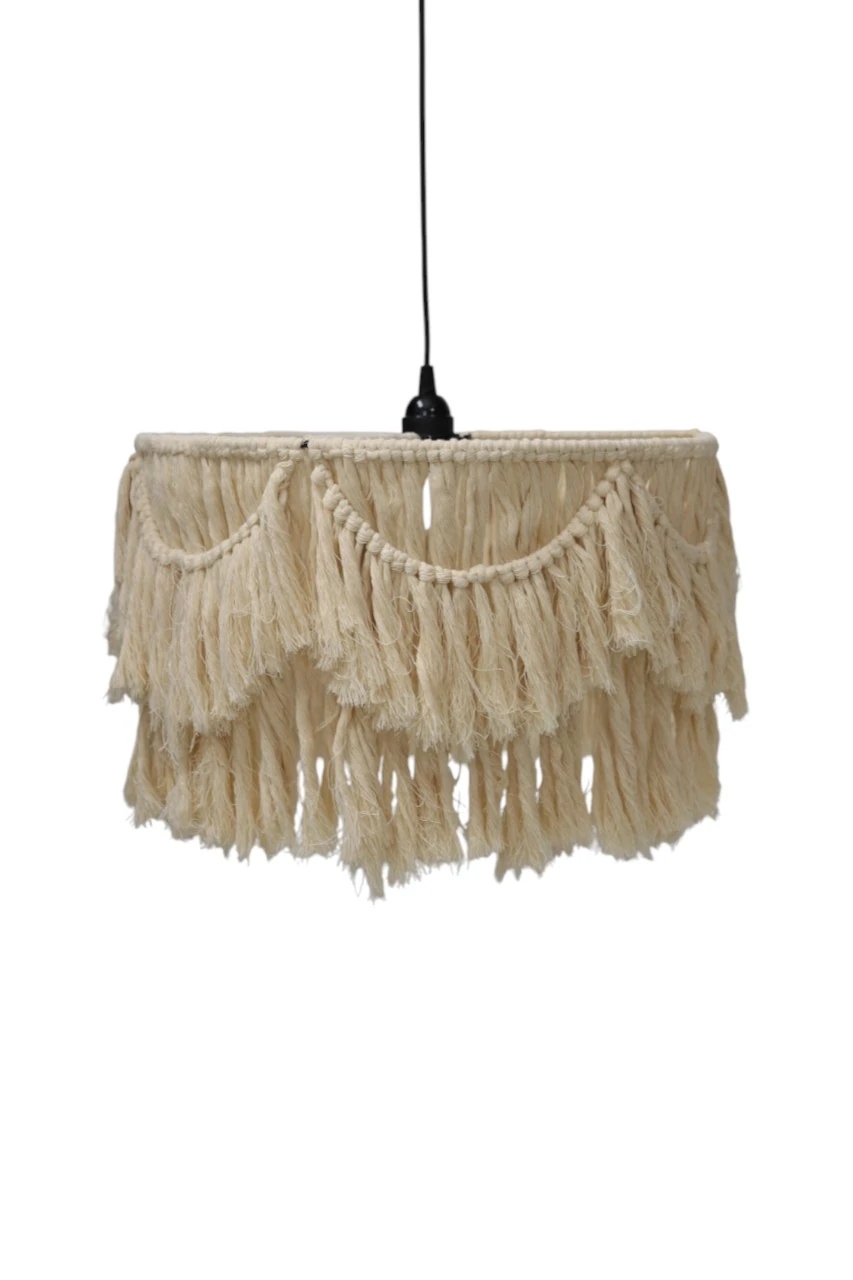 Makrome Avize 40 cm - Doğal Bohem Avize, Salaş Avize