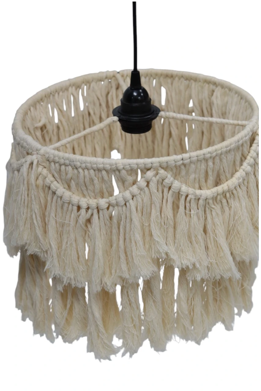 Makrome Avize 40 cm - Doğal Bohem Avize, Salaş Avize