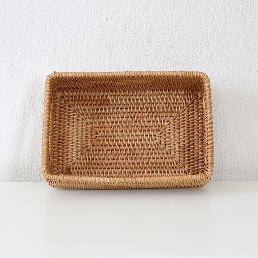 Bohem Kulplu Kare Dekoratif Kutu ve Sepet 30x20x9,5 - Iskandinav, Modern