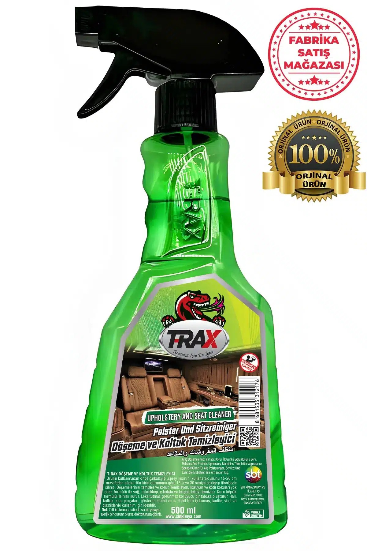 T-RAX Döşeme ve Koltuk Temizleyici 500 mL