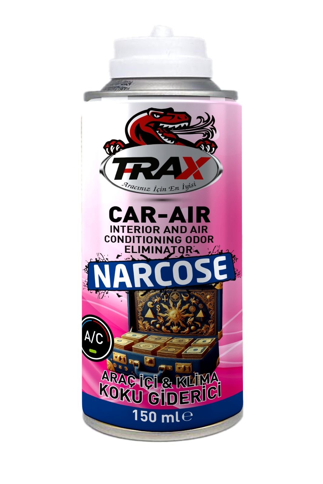 T-RAX Araç İçi ve Klima Koku Giderici 150 mL Aerosol (Narcose)