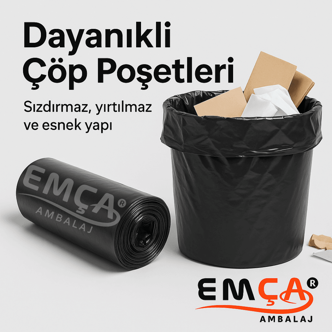 EMÇA Ekstra Kalın Siyah Çöp Poşeti 80*110