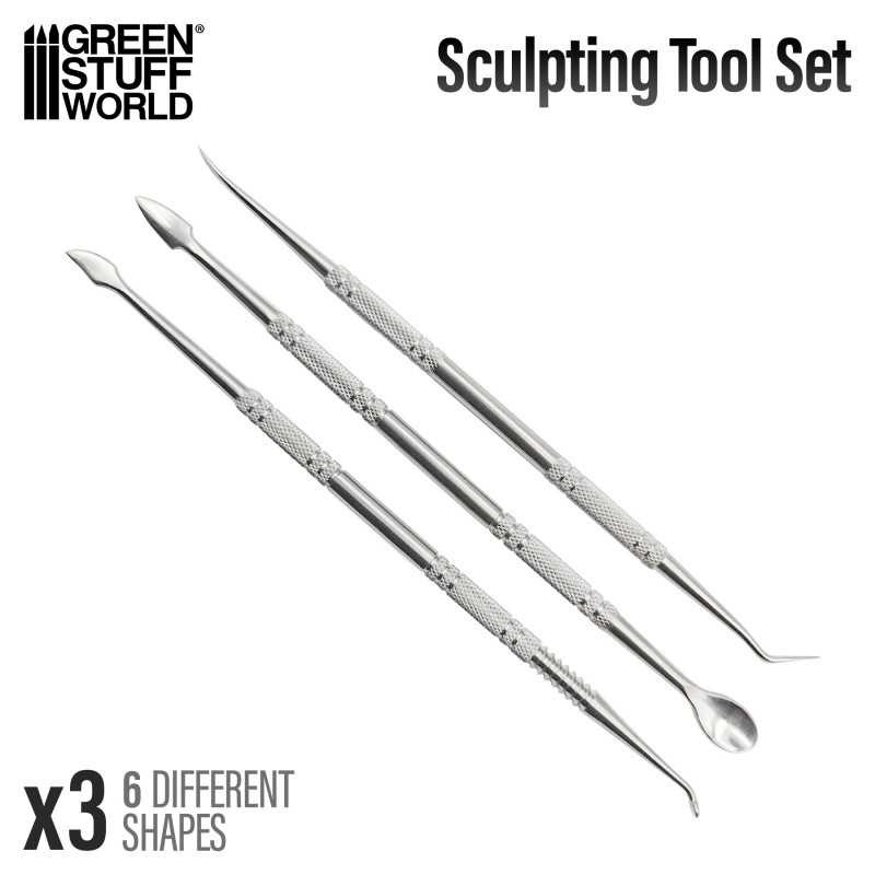 GREEN STUFF WORLD 1011 3x Sculpting Tools - 3 ADET HEYKELTIRAŞ EL ALETİ