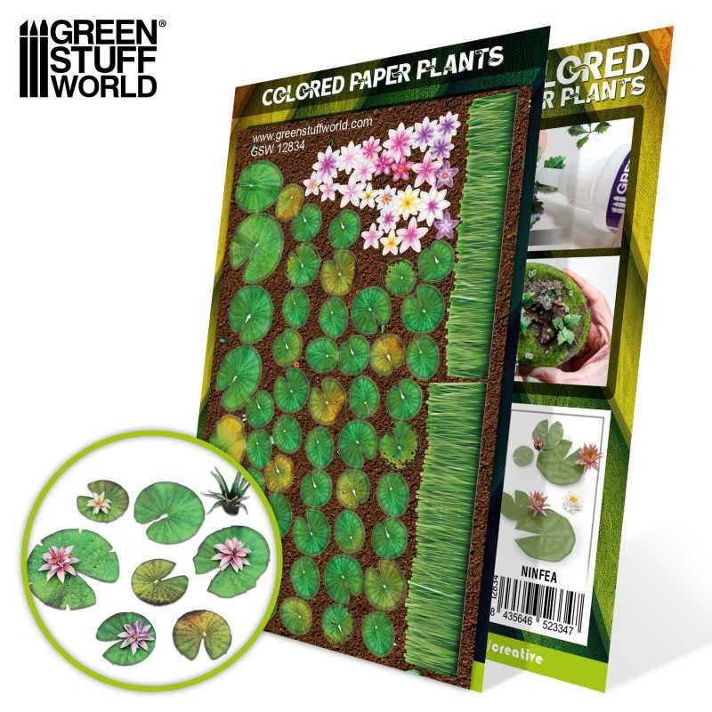 GREEN STUFF WORLD 12834 Colored Paper Plants Lilly Pads - RENKLENDİRİLMİŞ KAĞIT BİTKİLER NİLÜFER