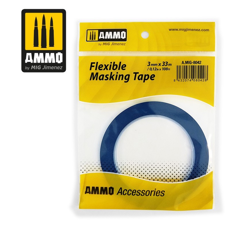 AMMO MIG 8042 Flexible Masking Tape (3mm x 33M) Esnek Maskeleme Bandı