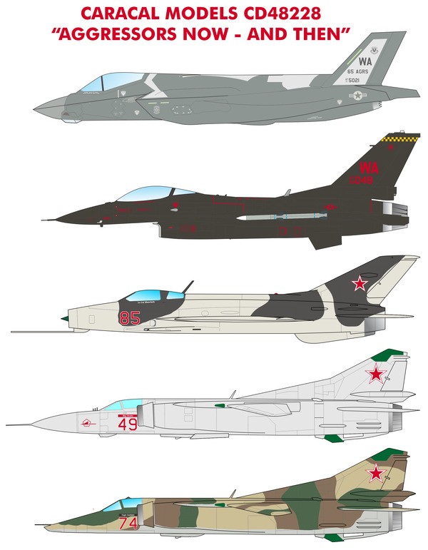 CARACAL MODELS 48228 1/48 "Aggressors Now - and Then" SAVAŞ UÇAĞI MAKETİ İÇİN DEKAL SETİ
