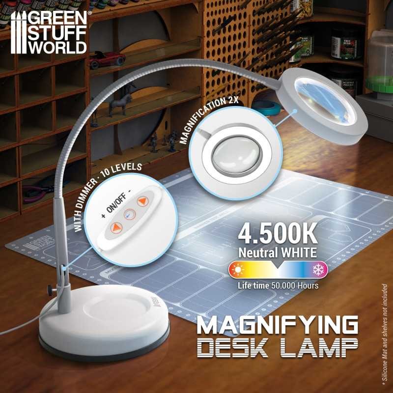 GREEN STUFF WORLD 5595 Magnifying Desk Lamp Faded White - BÜYÜTEÇLİ MASAÜSTÜ LED LAMBA BEYAZ