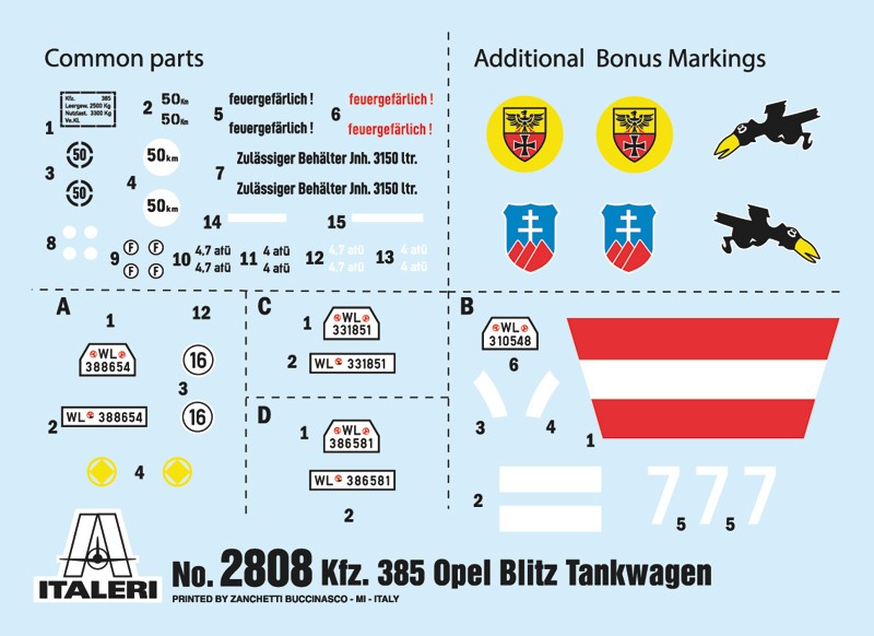 ITALERI 2808 1/48 OPEL BLITZ TANKWAGEN KFZ.385 ASKERİ KARA ARACI MAKETİ