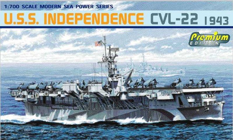 DRAGON 7054 1/700 U.S.S. INDEPENDENCE CVL-22 1943 İKİNCİ DÜNYA SAVAŞI AMERİKAN UÇAK GEMİSİ MAKETİ