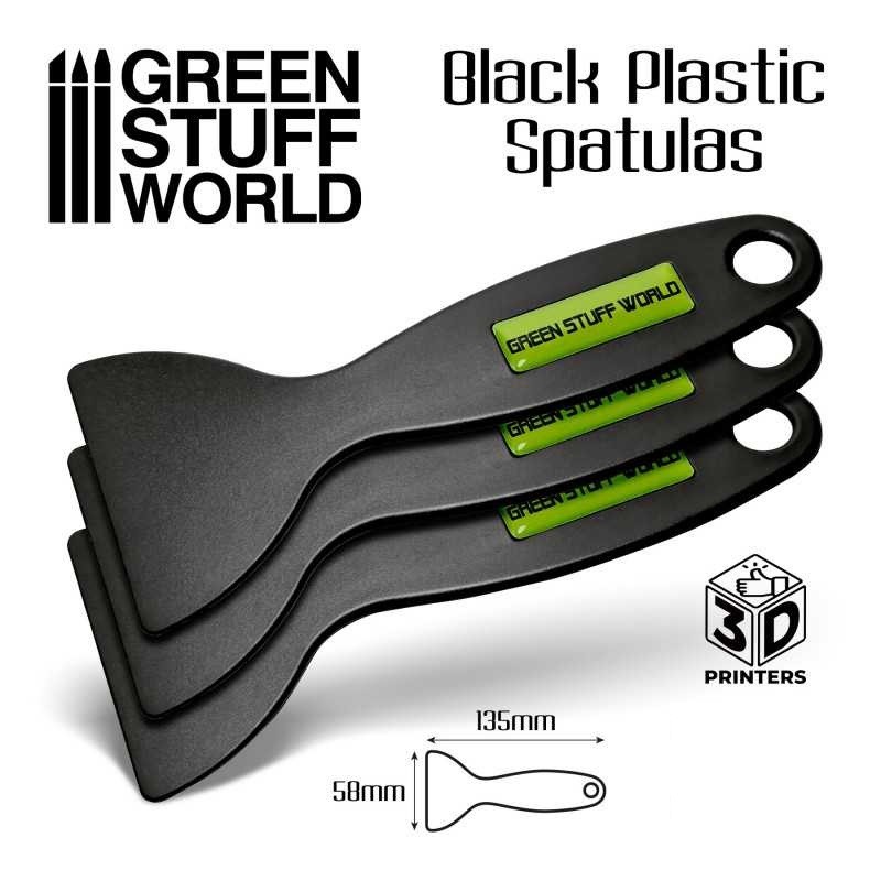 GREEN STUFF WORLD 3097 Black Plastic Spatula - 1 ADET 3D PRİNTER İÇİN SİYAH PLASTİK SPATULA
