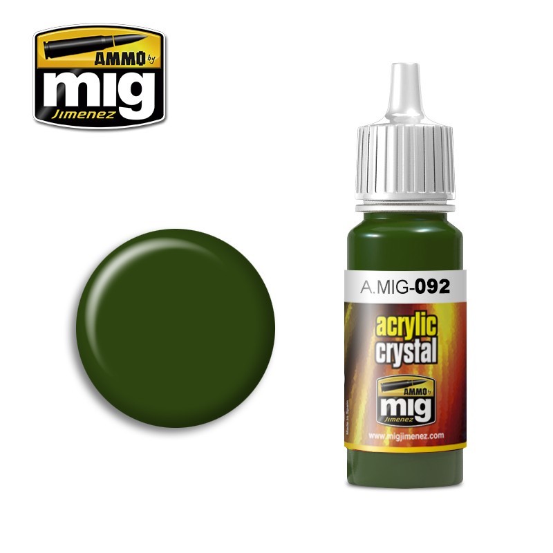 AMMO MIG 0092 CRYSTAL GREEN TRANSPARAN MAKET BOYASI