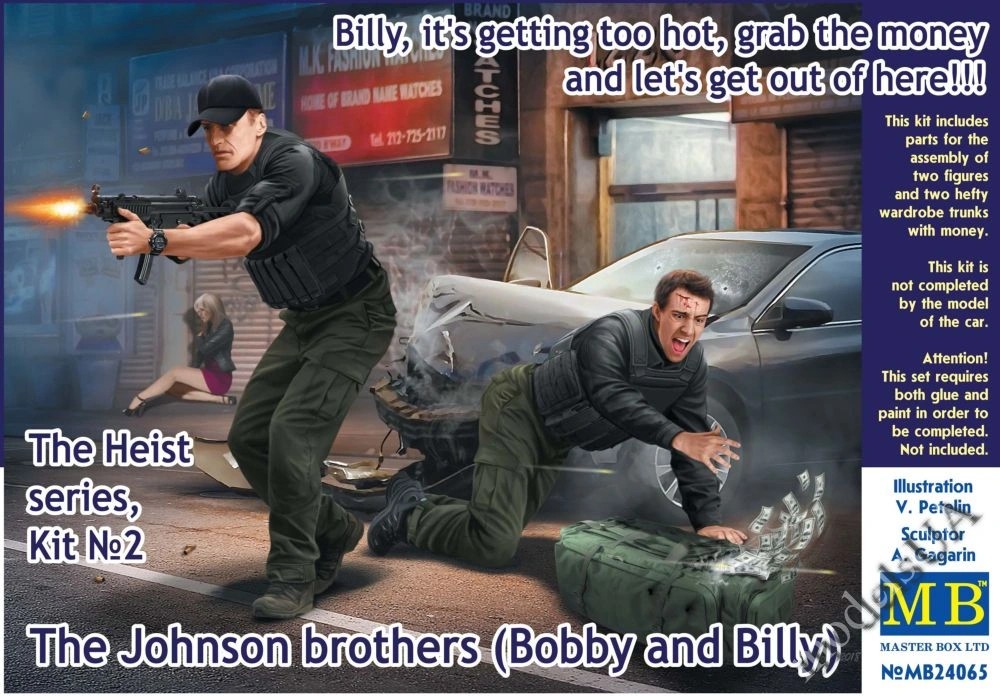 MASTER BOX 1/24 24065 "The Heist series, Kit \u21162. Billy, it's getting too hot, grab the money and let's get out of here!!! The Johnson brothers (Bobby and Billy)"