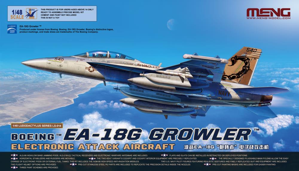 MENG LS-014 1/48 BOEING EA-18G GROWLER ELECTRONIC ATTACK AIRCRAFT AMERİKAN UÇAK MAKETİ