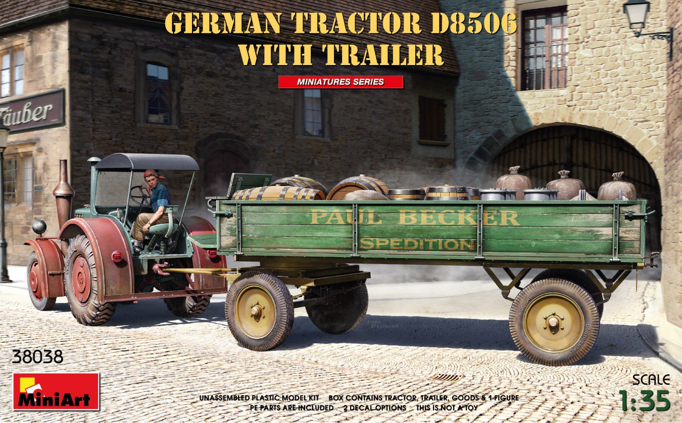 MINIART 38038 1/35 GERMAN TRACTOR D8506 WITH TRAILER