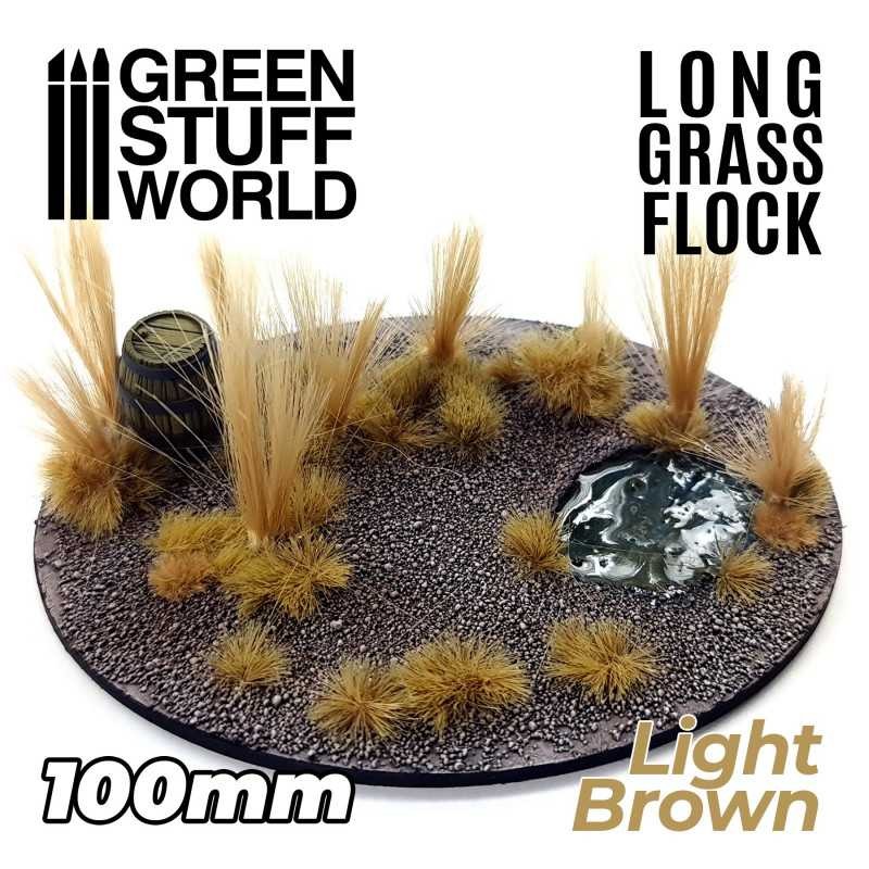 GREEN STUFF WORLD 3350 Long Grass Flock 100mm - Light Brown 10 CM UZUN ÇALI - AÇIK KAHVERENGİ