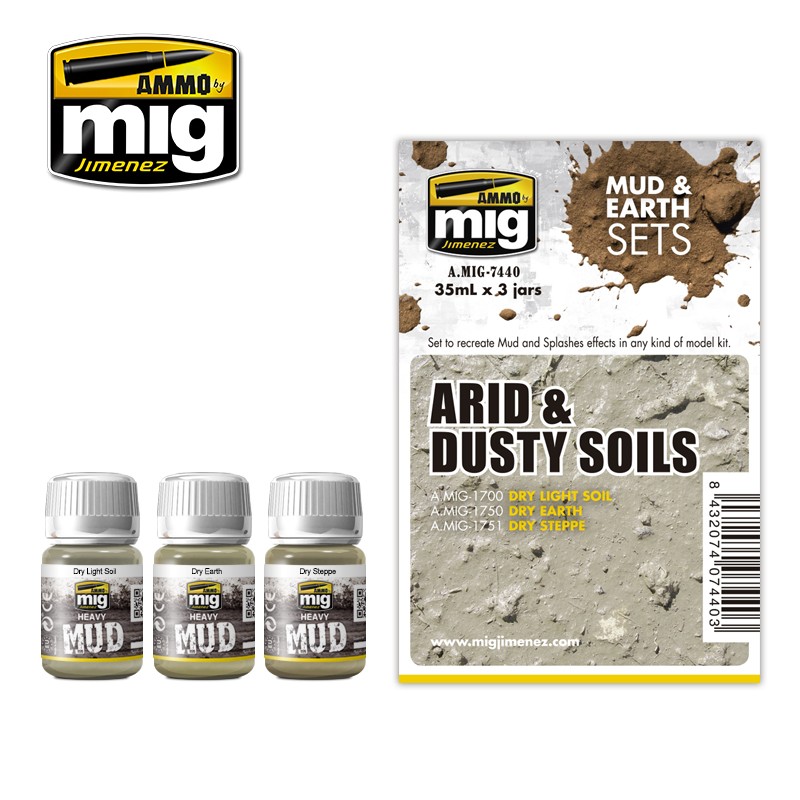 AMMO MIG 7440 Arid & Dusty Soils - Kurak ve Tozlu Topraklar Kirletme Seti