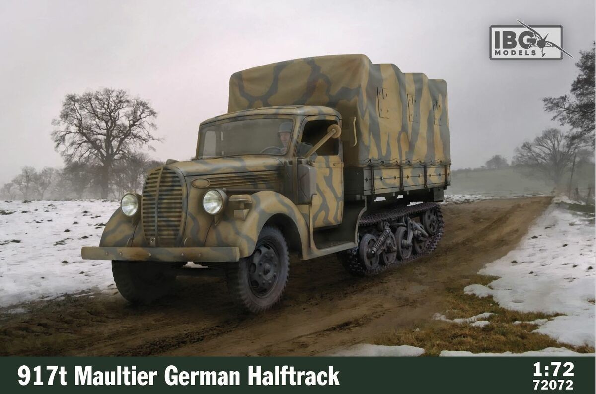 IBG MODELS 72072 1/72 917T MAULTIER GERMAN HALFTRACK İKİNCİ DÜNYA SAVAŞI ALMAN ASKERİ KAMYON MAKETİ