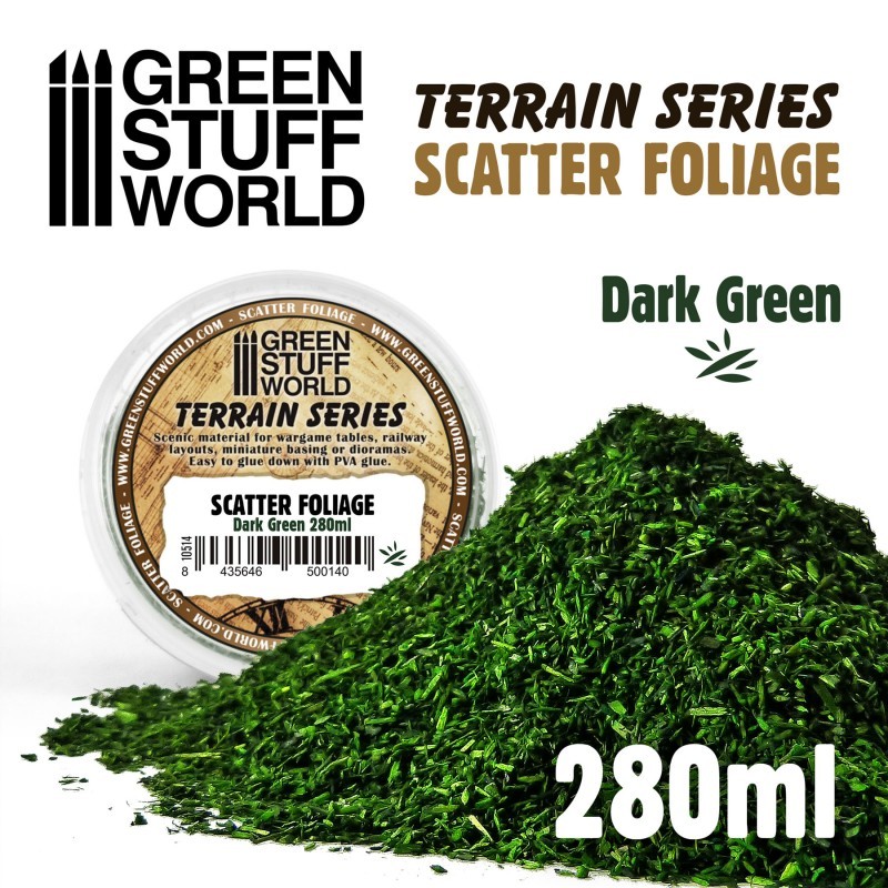 GREEN STUFF WORLD 10514 Scatter Foliage - Dark Green - 280 ml
