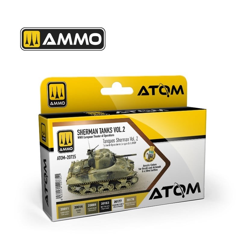 AMMO MIG 20735 ATOM Sherman Tanks Vol. 2 (WWII European Theater of Operations)-  Avrupa Cephesi Sherman Tankları Boya Seti