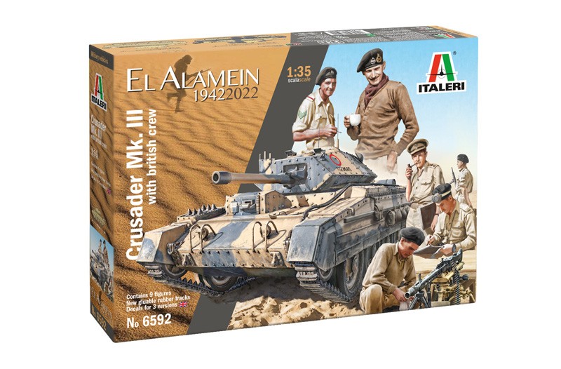 ITALERI 6592 1/35 Crusader Mk. III with British Crew İNGİLİZ ASKERLERİ VE TANK MAKETİ SETİ