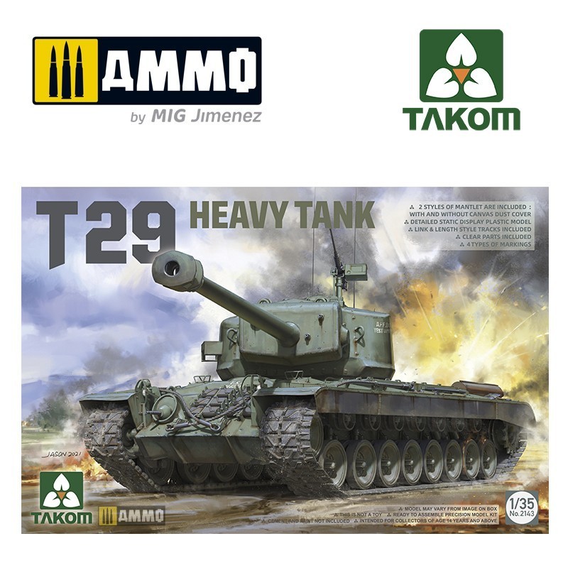 TAKOM 2143 1/35 U.S. Heavy Tank T29 TANK MAKETİ