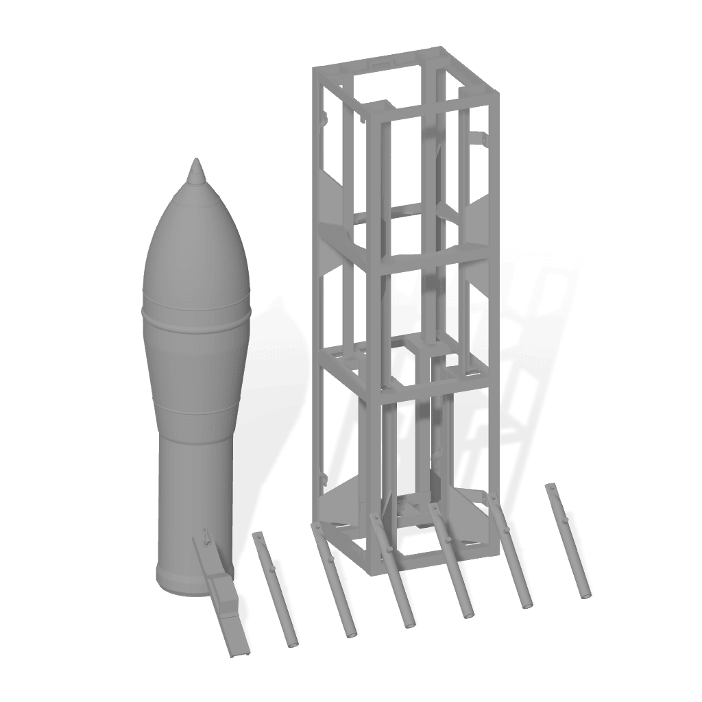 Ginger Cat 35223 1/35 30cm Nebelwerfer Rockets & Steel Transport Containers (6pcs) Reçine Detay Seti