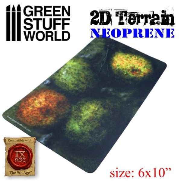 GREEN STUFF WORLD 2090 2D NEOPRENE TERRAİN – FOREST WİTH 4 TREES