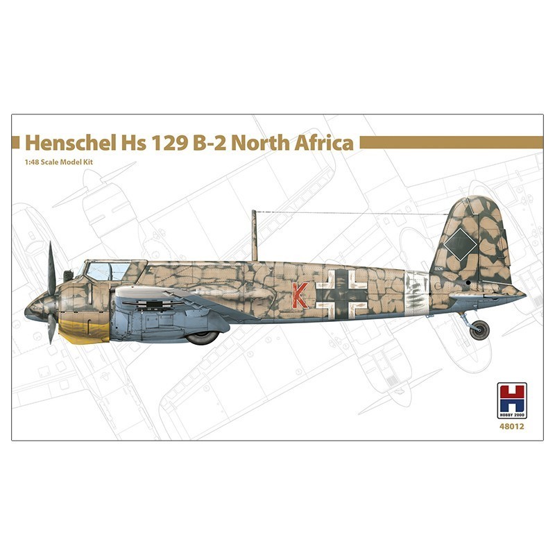 HOBBY 2000 48012 1/48 Henschel Hs 129 B-2 North Africa SAVAŞ UÇAĞI MAKETİ