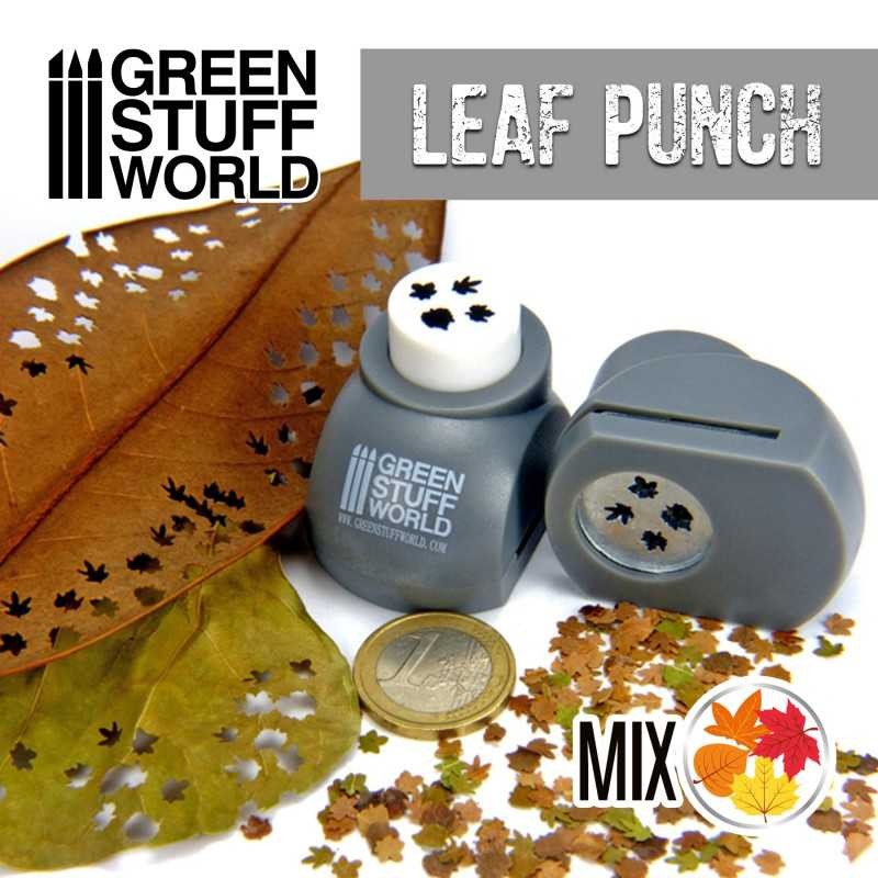 GREEN STUFF WORLD 1300 Miniature Leaf Punch GREY - KARIŞIK YAPRAK ZIMBASI